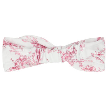 Baby Girls White & Pink Floral & Butterflies Headband